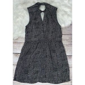 RVCA Womens Small Viscose Sleeveless Black/White Print Keyhole Open Back Dress